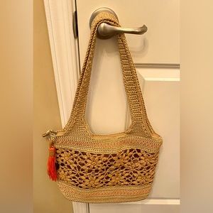 The Sak Large Crochet Tote bag Tan